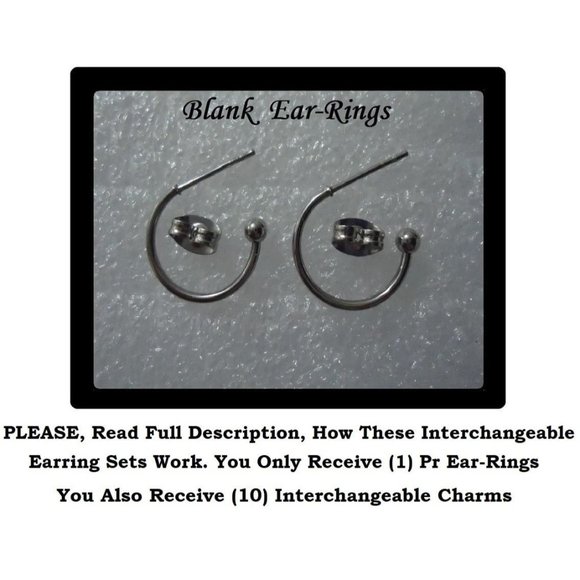 5/$20 BUNCO Dice Game Party Fun - Interchangeable Charm Earrings-5 Pairs in Set - Picture 6 of 7